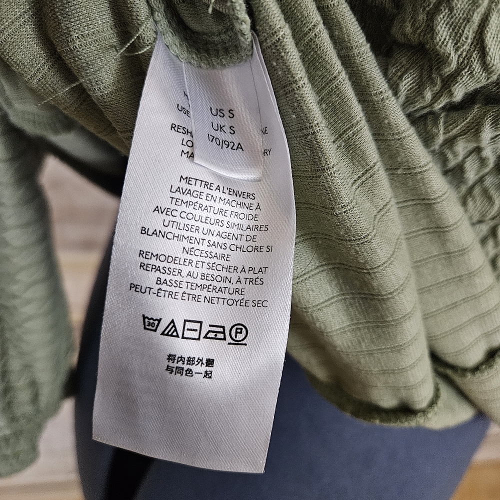 Anthropologie Sage Green Top Sweater Blouson Knit Anthro Balloon Sleeves Small S - Picture 8 of 10